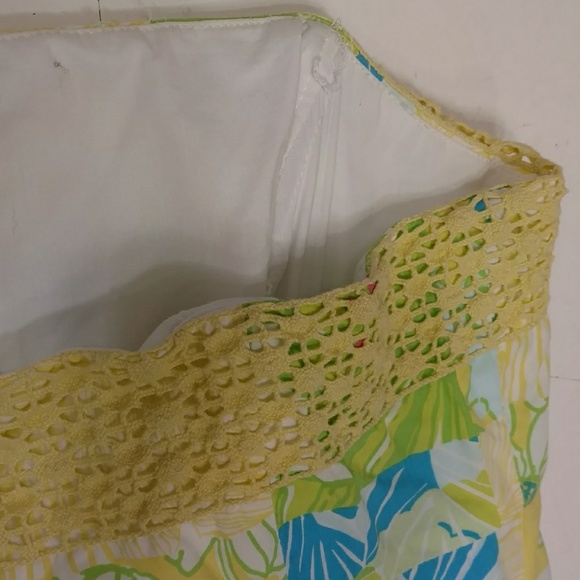 Lilly Pulitzer Bright Patchwork Cotton Summer Sundress Strapless Dress Colorful - Picture 8 of 8